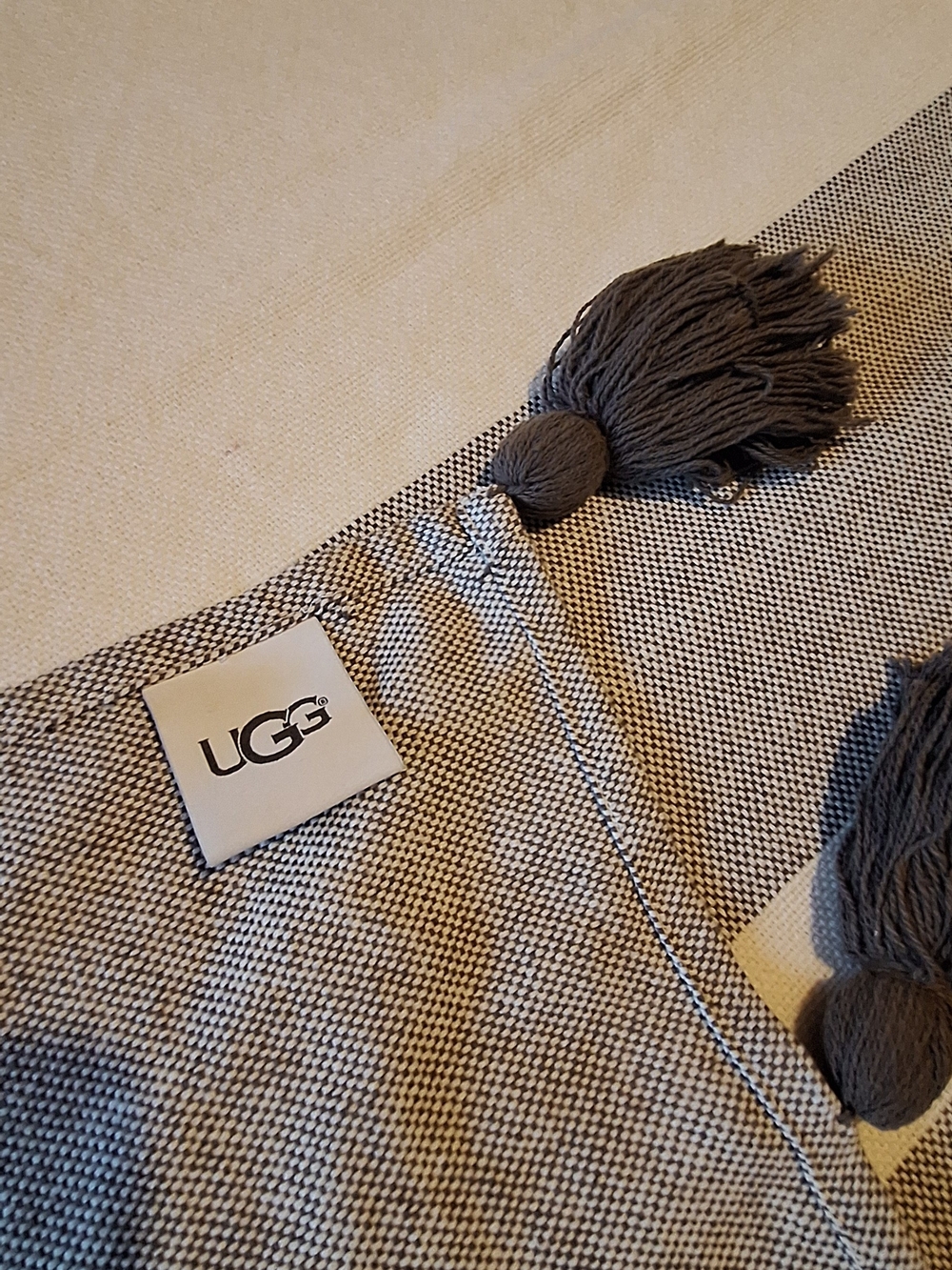 UGG Women's Gray Tassel Detail Shoulder Bag